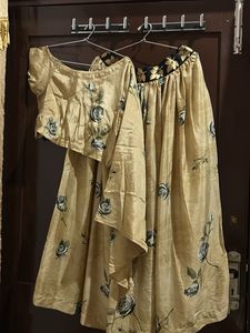 Off Shoulder One Side Long Sleeve With Skirt