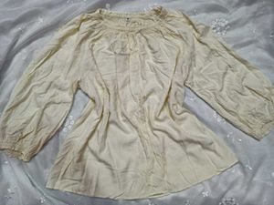 Cream Peasant Blouse