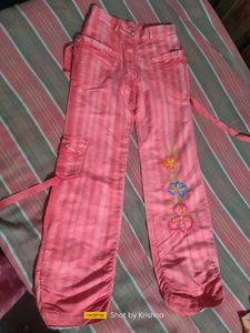 Pink Colour 3 Piece Of Jeans 4 Girls