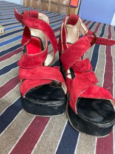 Red Platform Heels