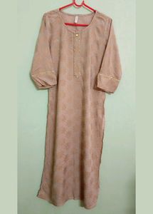 Kurti With Lotus Print- Large Size