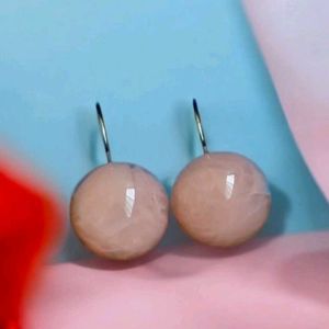 Pink Marble Drop Earrings