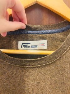 Brown Long Sleeve Crew Neck Tee