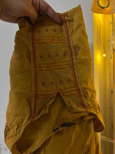 Mustard Printed Kurta