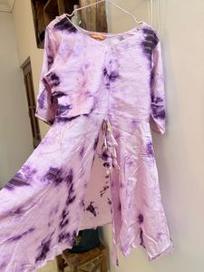 Purple Tie-Dye Sharara Set
