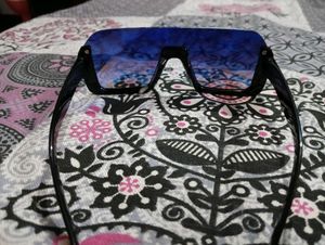 Blue Reflection Sunglasses With Black Frame