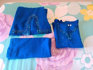 Georgette 30 Chest Top Palazzo And Dupatta