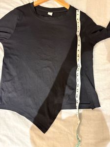 Cutout Sleeve Asymmetric Hem Top