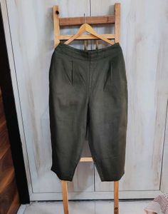 Olive Green Baggi Jean Waist-34 Length 36 Inch