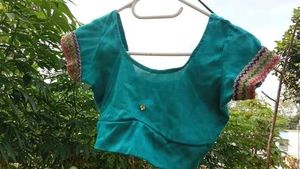 Teal Blouse with Embellishments