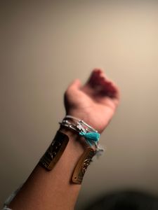 Vintage Rustic Brass Kada- Floral Motifs Adjustable Bracelet