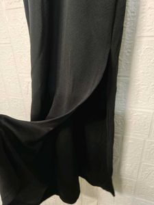 Black Halter Slit Dress