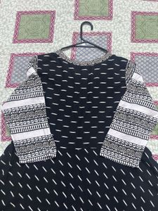 Black &amp; White Print Dress