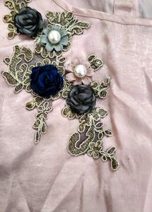 Pink Floral Detailing Top