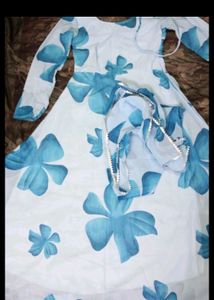 New/Unused Blue Georgette Gown With Dupatta