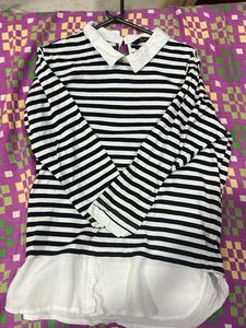 Black And White Polo Tshirt