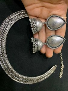 oxidize earring choker set