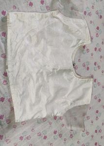 Round Neck 36 Bust Off White Blouse