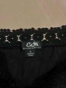 Black Lace-Trim Camisole Top