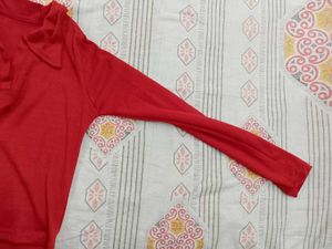 Red Long Sleeve Top