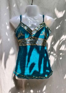 I. Teal Embellished Top