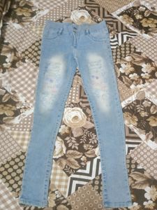 A One Time Used Jeans Top Set