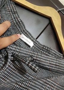 Grey Check Print Trouser Pant For 32 Waist