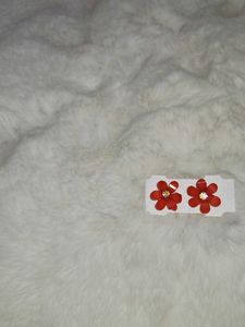 Red Flower Earrings