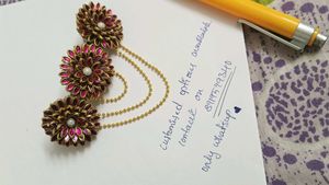 Floral Hair Clip with Chain