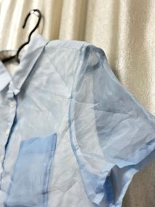 Sheer Blue Cropped Top