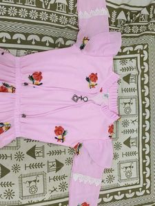 Pink Embroidered Dress