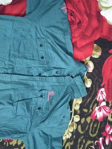 Green Long Sleeve Button-Up