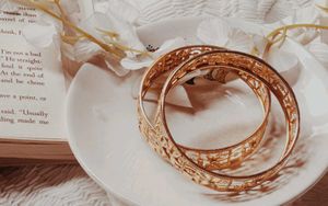 Elegant Floral Gold-Toned Bangles (Set of 2)