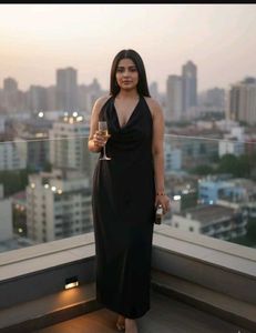 Elegant Black Halter Dress