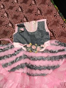 Cute Pink & Grey Party Dress Any One