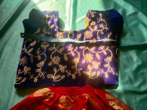 💥Clearance Sale Fancy Velvet Top With Brocade Skirt