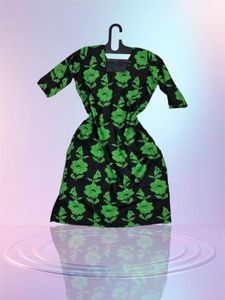 🖤💚NEW!  Elegant Black&amp;Green Floral Kurta Set