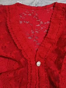 Lace Red Top In Mint Condition