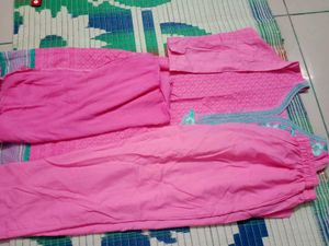 Pink Embroidered Kurta Set