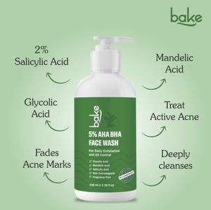 5% AHA BHA Face Wash with Salicylic Acid, Glycolic