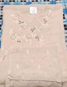 Gerorget Embroidery Full Suit Piece With Dupatta