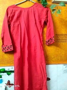 Coral Embroidered Kurti - Classic Style
