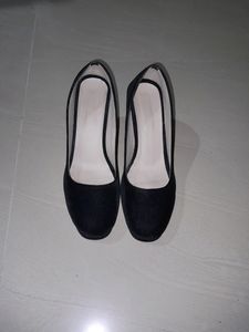 Black Velvet Heels Shoes For Women 🖤