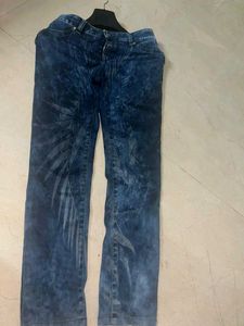 Stylish Blue Patterned Jeans