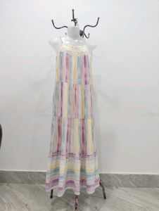 Striped Pastel Maxi Dress