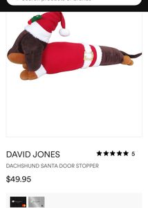 DACHSHUND SANTA DOOR STOPPER