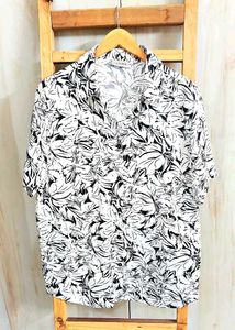 Floral white Button-Down Shirt-44