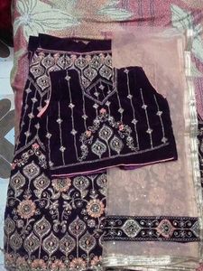 Elegant Velvet Lehenga Choli Set