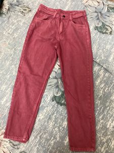 Red Straight Leg Jeans