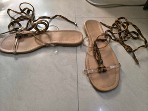 Flat Lace-Up Sandals